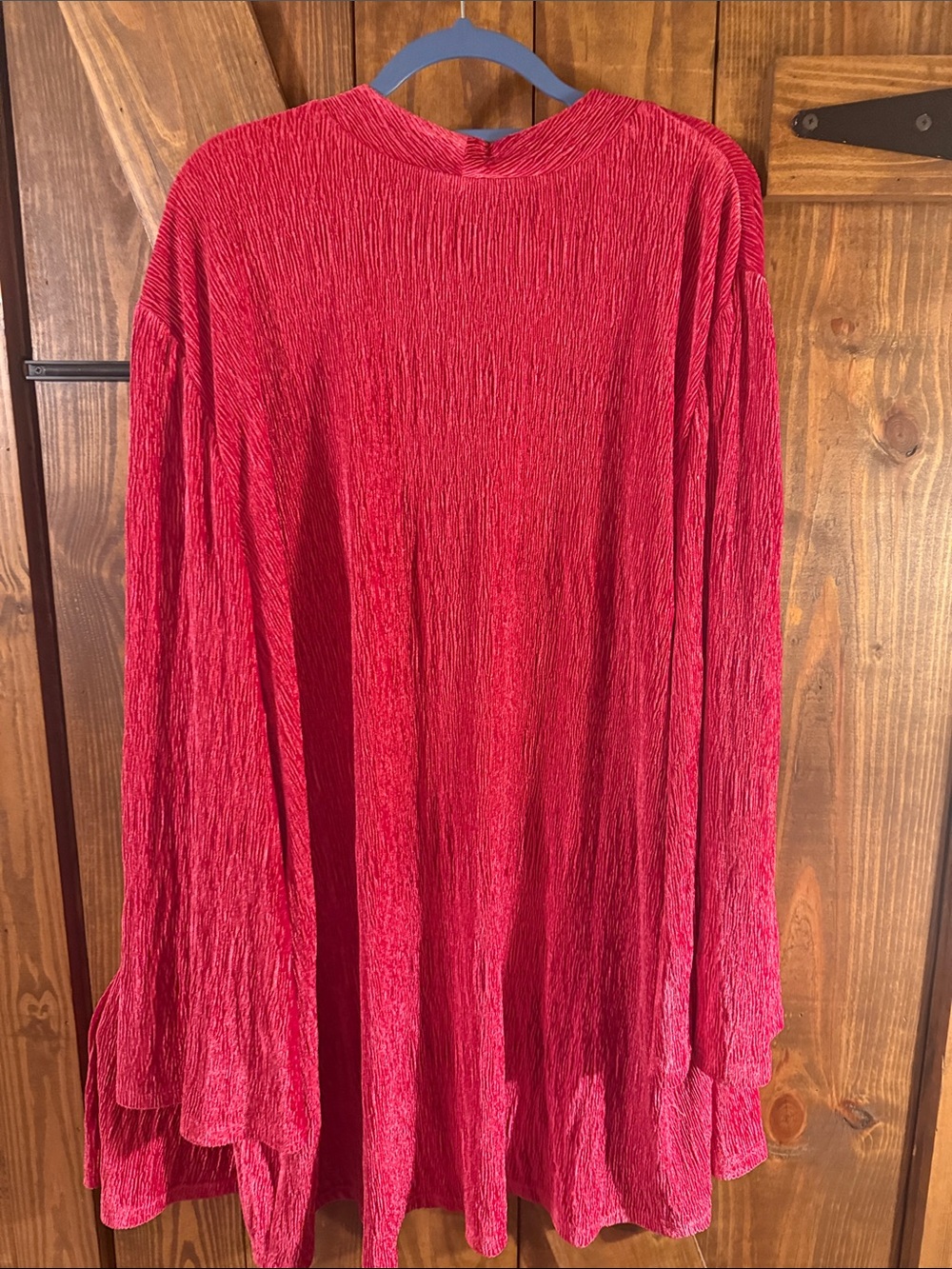 Investments Women's Raspberry Open-Front Crinkle Cardigan - Picture 3 of 3